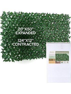 20''x50'' Artificial Privacy Grass Wall Decor - Lush Laurel Leaf Design